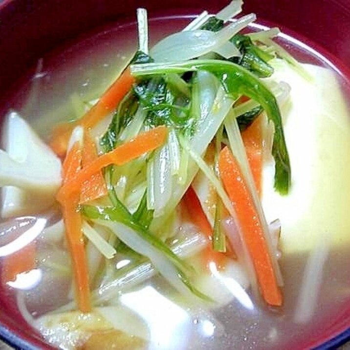 豆腐と水菜の和風スープ